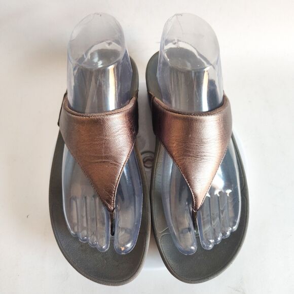 Fitflop Lulu Toning Toe-Post Summer Sandals Womens Size 7 EU 38 Rose Gold - Picture 5 of 6